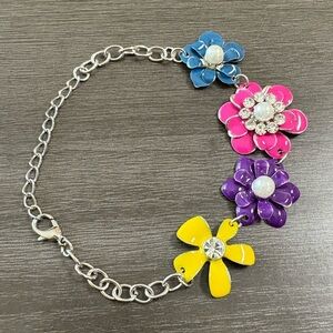 Enamel Pearl Flower Bracelet